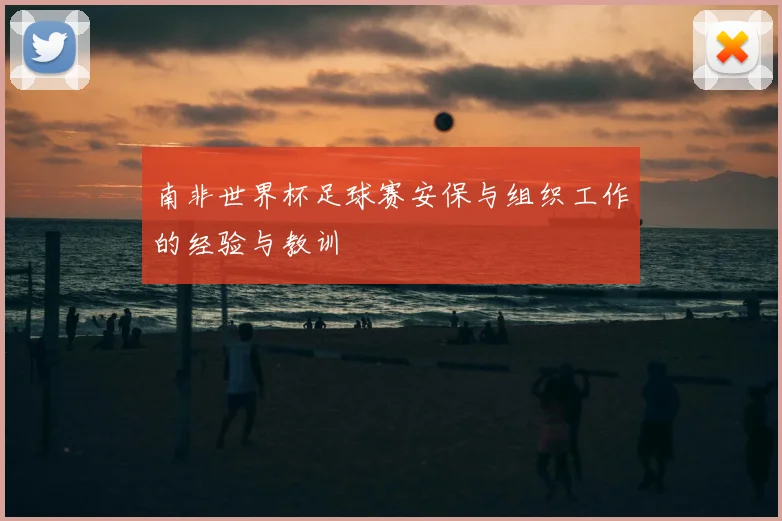 南非世界杯足球赛安保与组织工作的经验与教训